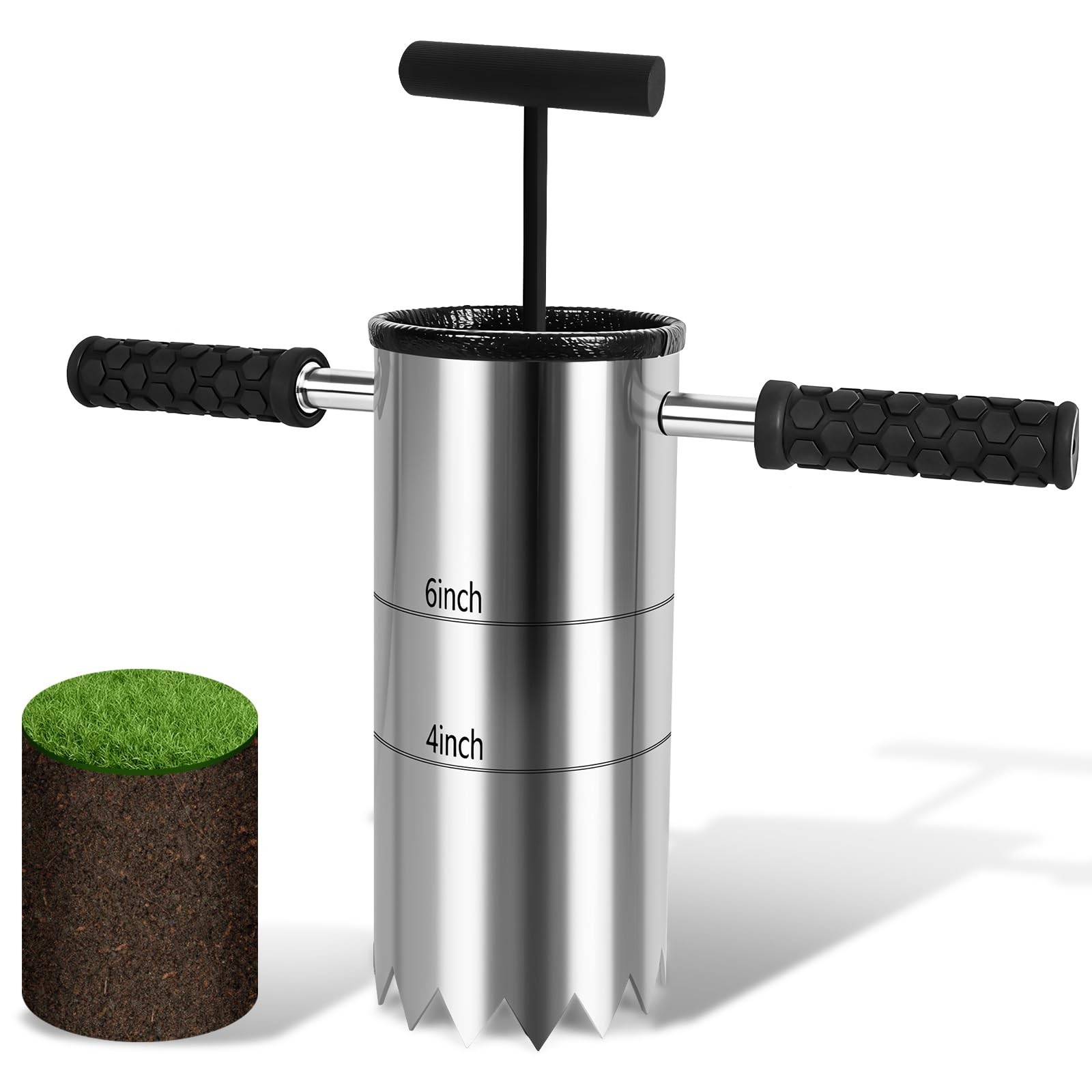 Portable Golf Hole Cutter 4" & 6" Golf Cup Digger, USGA-Standard Detachable H...