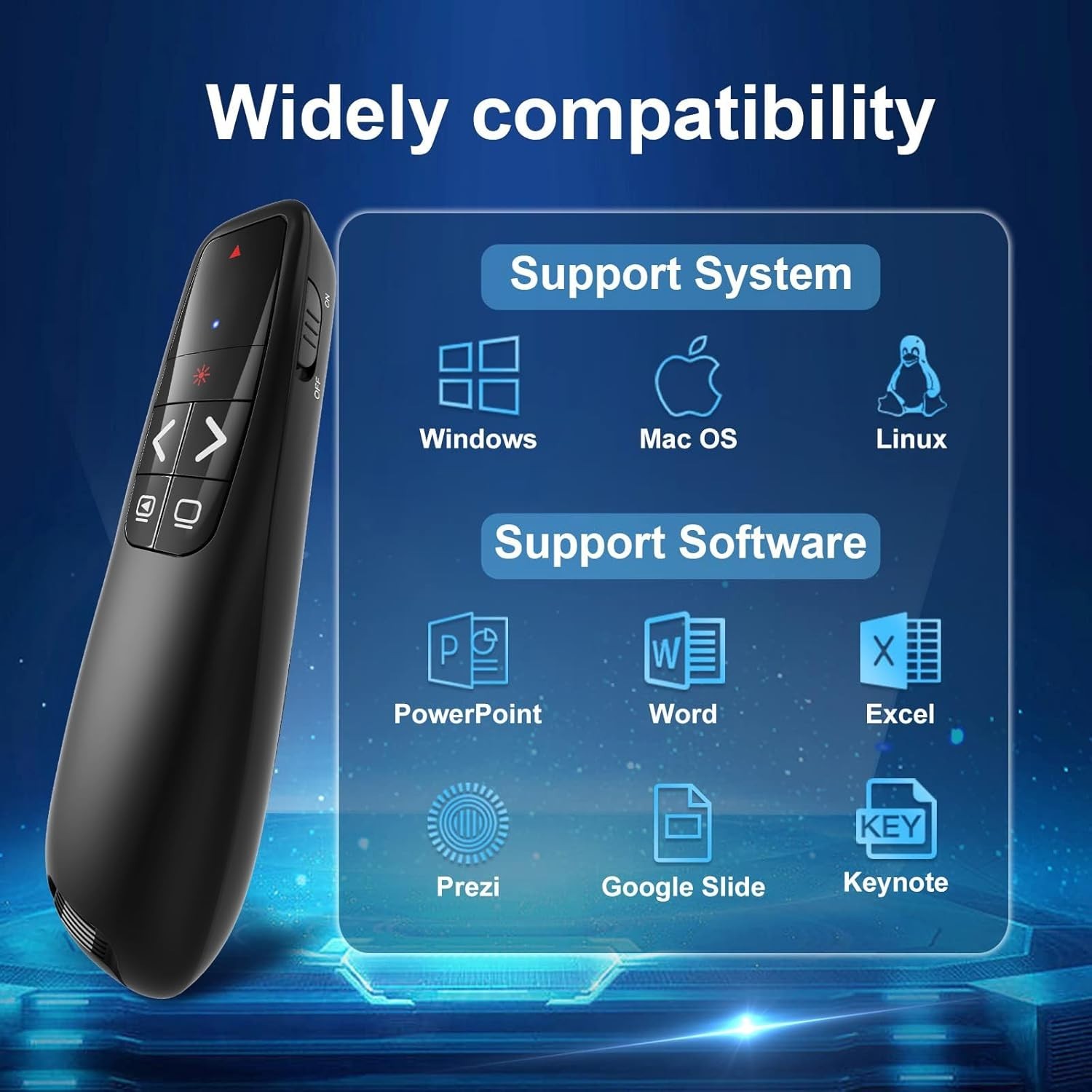 Wireless Presentation Clicker Remote Pointer Compatible with PowerPoint Keynote