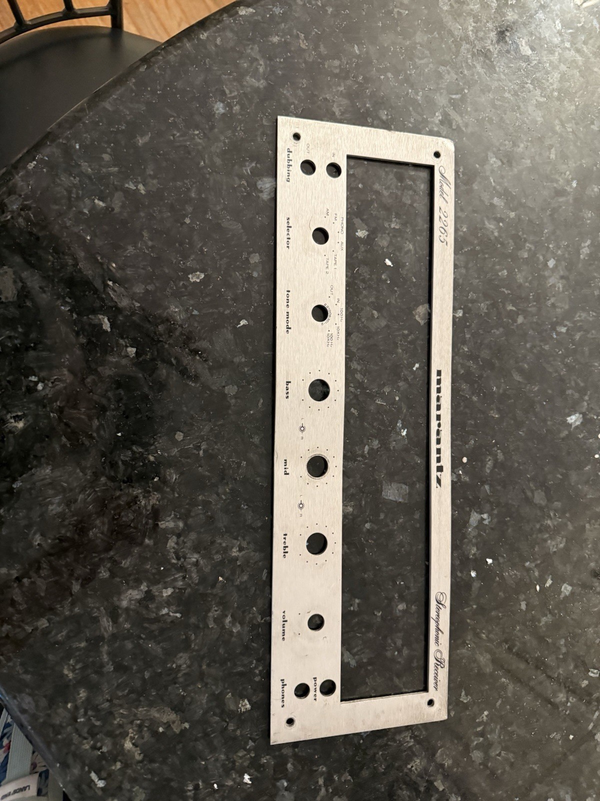 Marantz 2265Face Plate, used. Good shape. 7-10. Look at Pictures