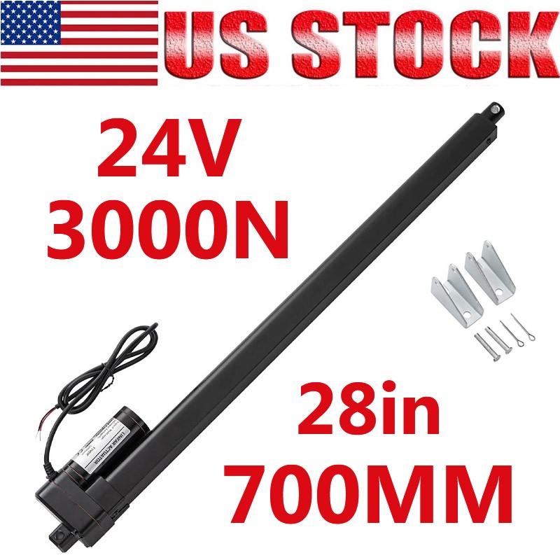28Inch 700MM High Speed5mm/s Linear Actuator Motor 3000N DC24V Mounting Brackets