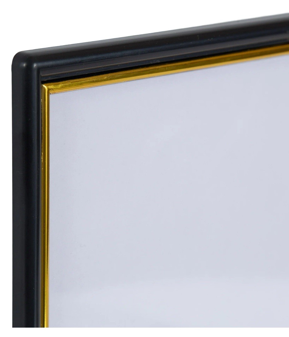 DesignOvation 8.5x11 Basic Black/Gold Classic Document Frame, Set of 2