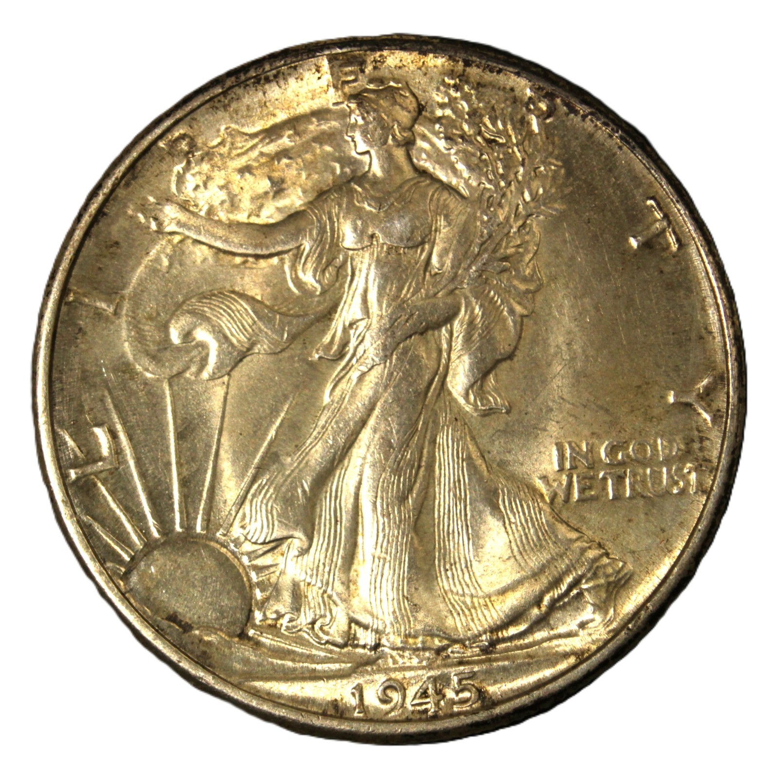 1945 50C Walking Liberty Half Dollar- Choice UNC- SMH 1809