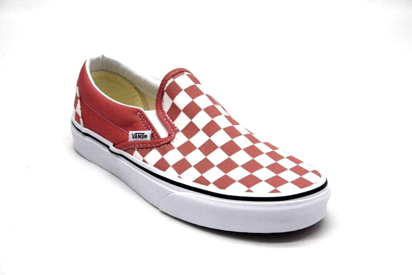 Vans Classic Slip On (Checkerboard) Rosette True White Womens SNEAKER