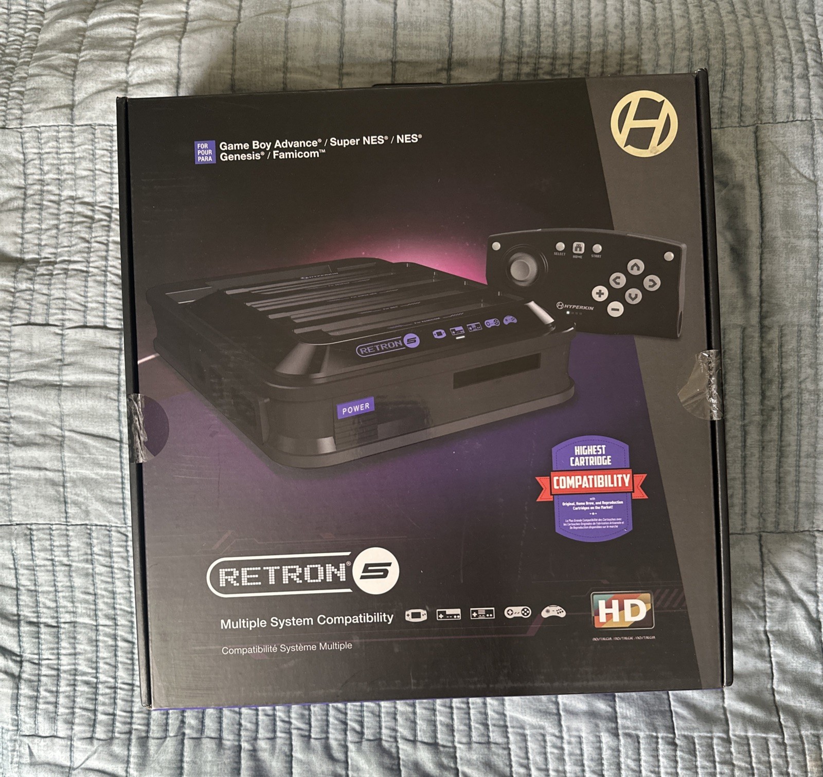 NEW Hyperkin BLACK Retron 5 Game System Console for GBA Super NES NES Genesis +