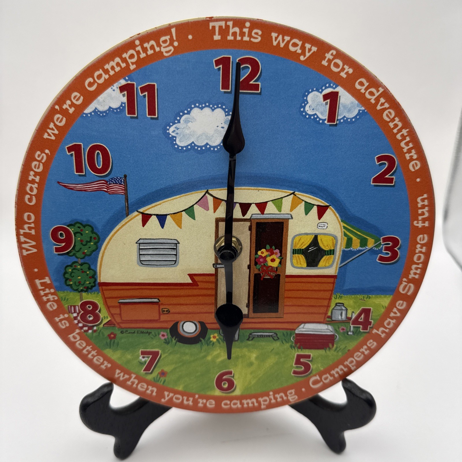 Andrew Philips Abbey & CA Gift Clock-Camping Scene, One Size, Multicolored