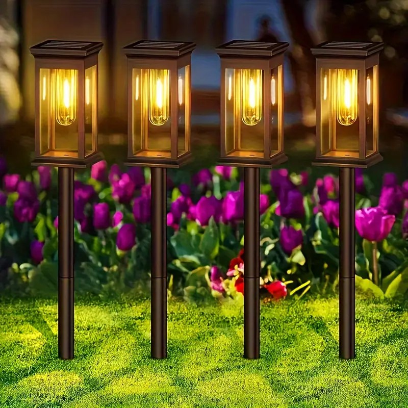 Solar Pathway Lights Retro Outdoor Garden Walkway Backyard Lawn Landscape Decor