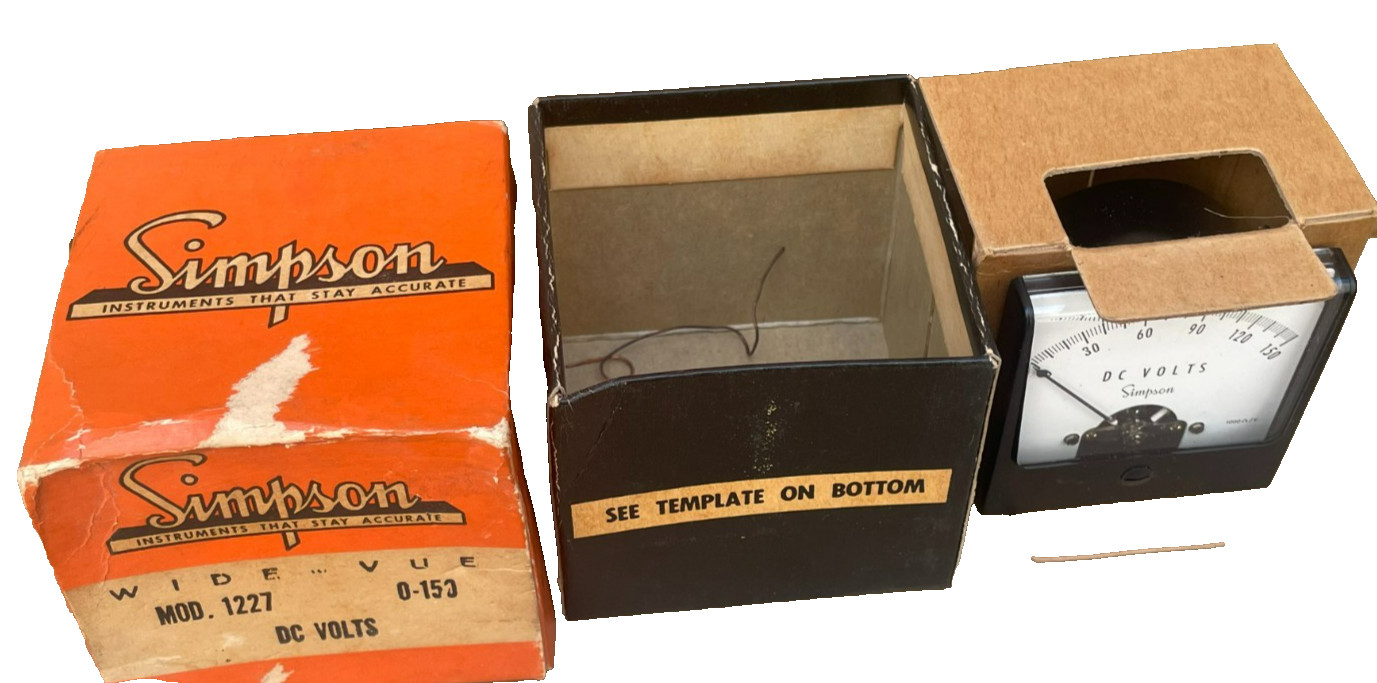 Simpson Instruments 2-1/2" Round Meter 0-150 DC Volts