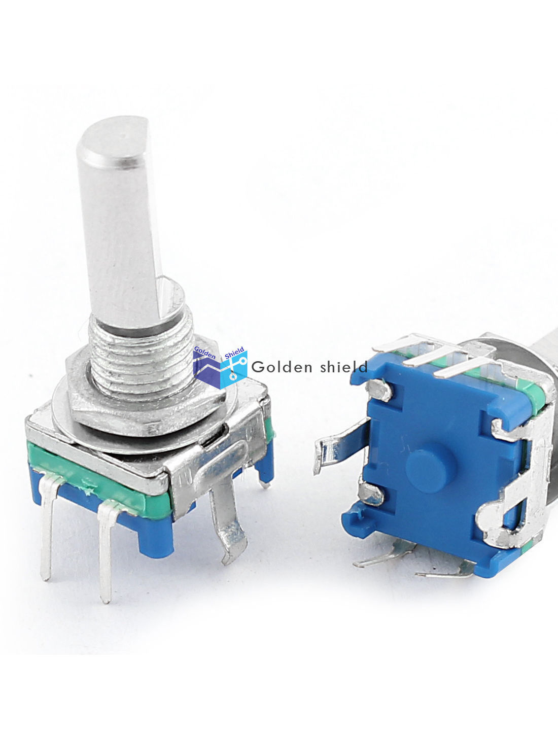 4Pcs 5 Terminals 20 Detents Points 360 Degree Rotary Encoder w Push Button