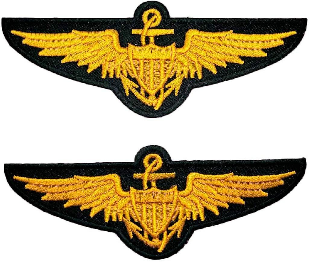 Naval Aviator Pilot Wings Navy Patch [2PC Bundle -Iron on Sew on -P9]