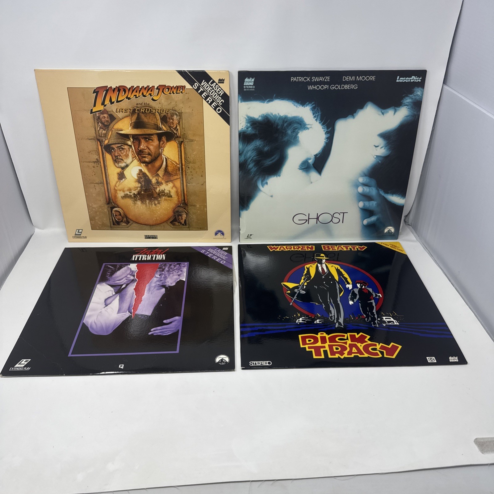 Laserdisc Lot 4 Ghost Indiana Jones Last Crusade Fatal Attraction Dick Tracy
