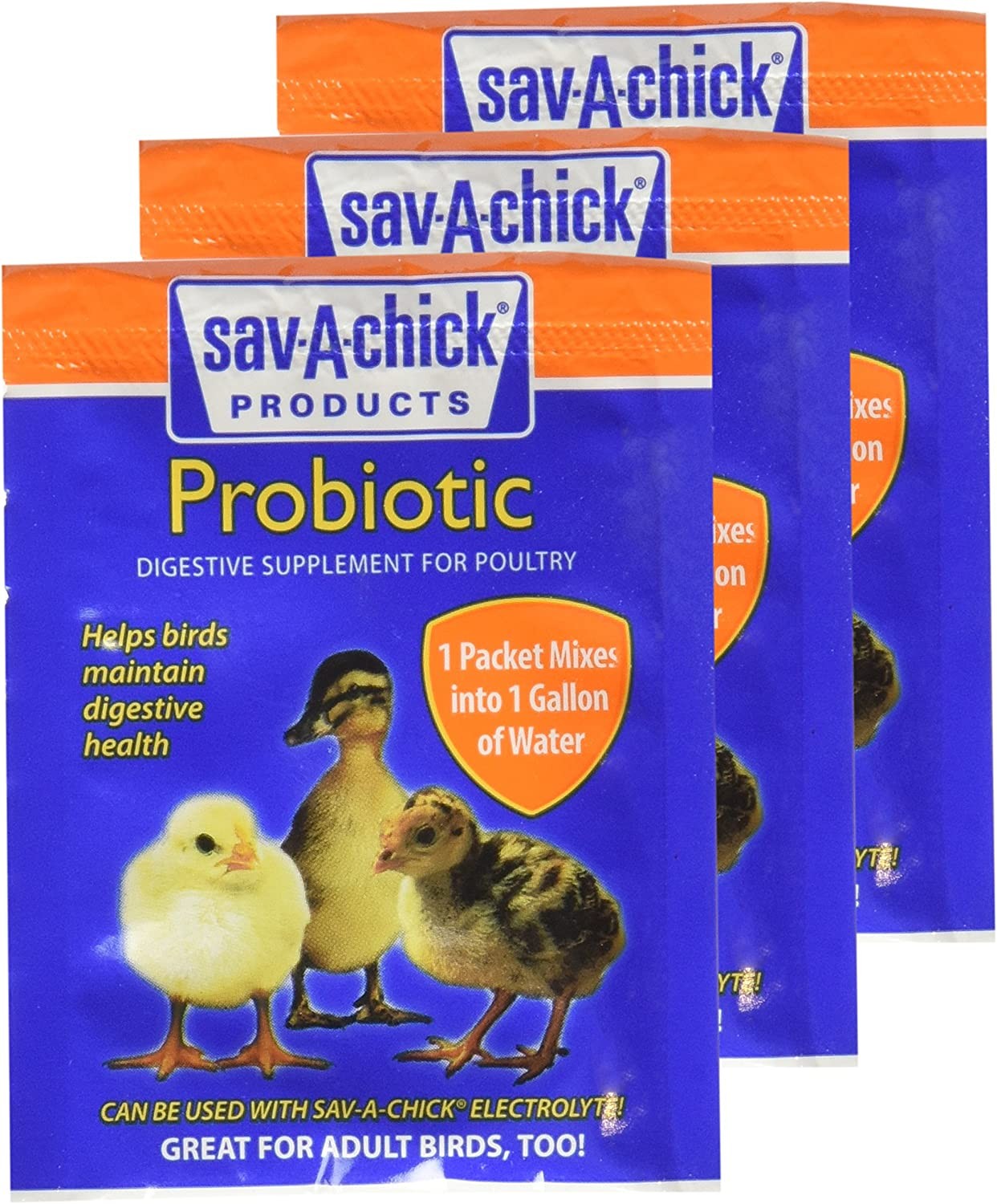 Sav-A-Chick Probiotic Supplements 3-Count Maintains Digestive Health - 2 Pack