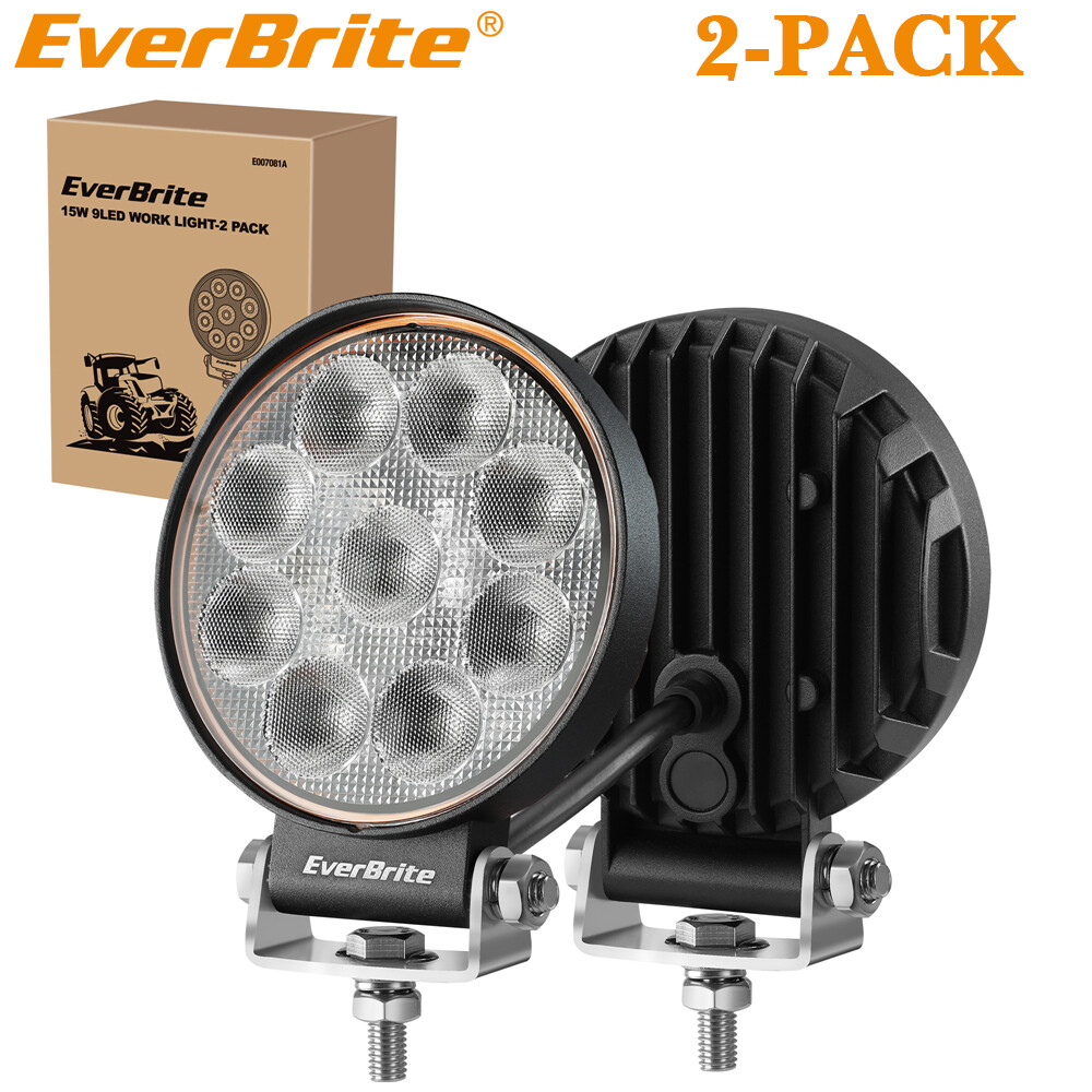 EverBrite 2PC 30W LED Pods 4-1/2" Flood Lights Off-Road LED Fog Light Work Light