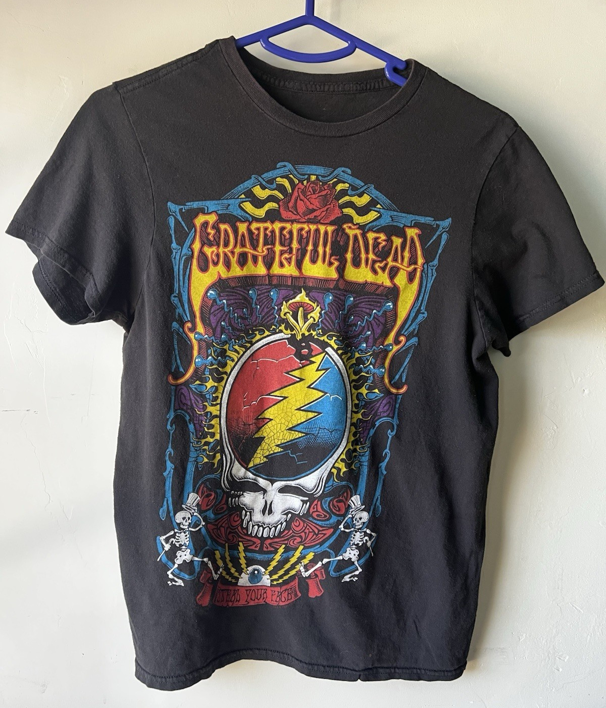 Grateful Dead Steal Your Face Skull Graphic Black T-Shirt Rock & Pop Music Band