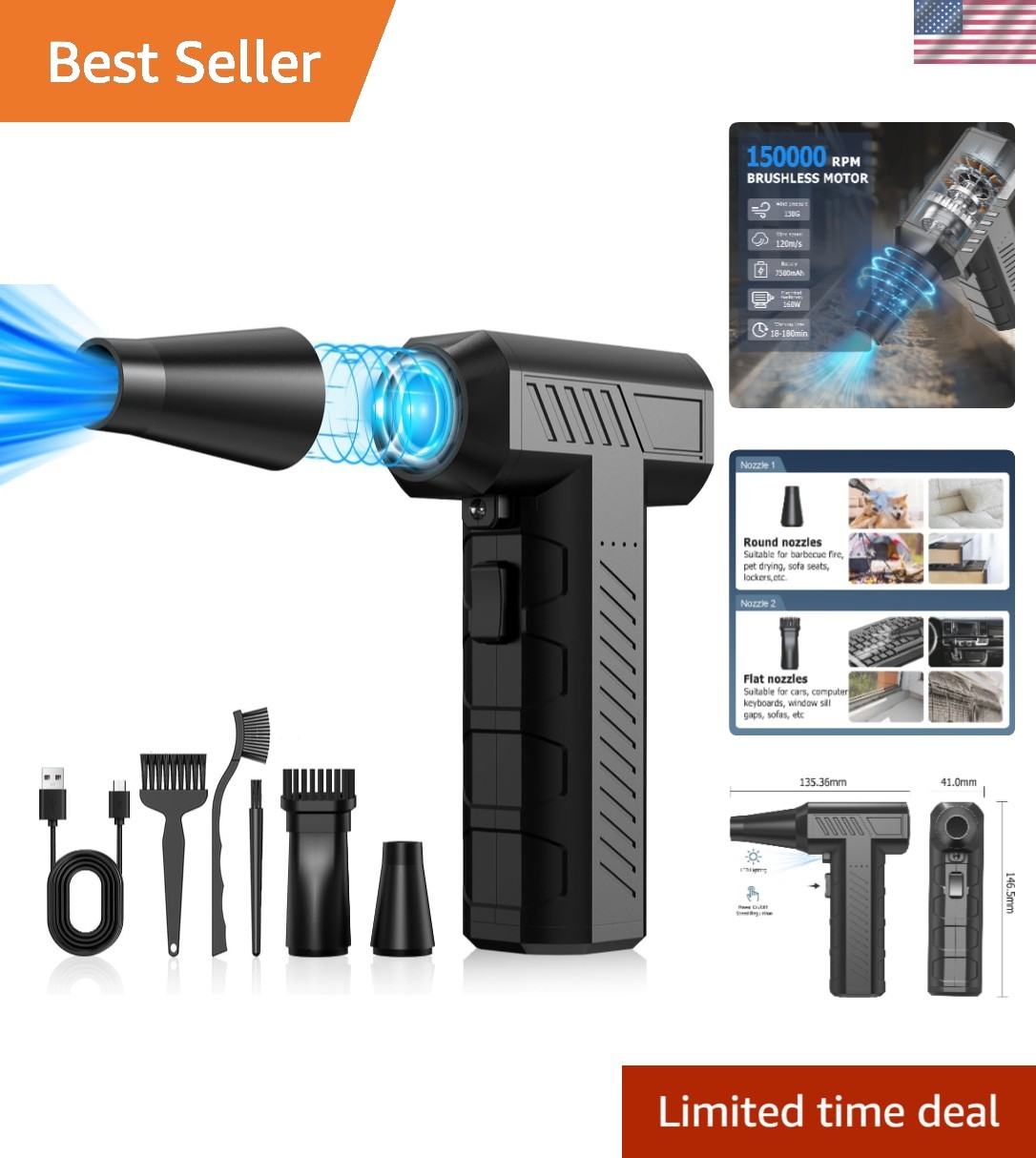 Eco-Friendly Portable Air Duster with HEPA Filter – Efficient Dust Removal