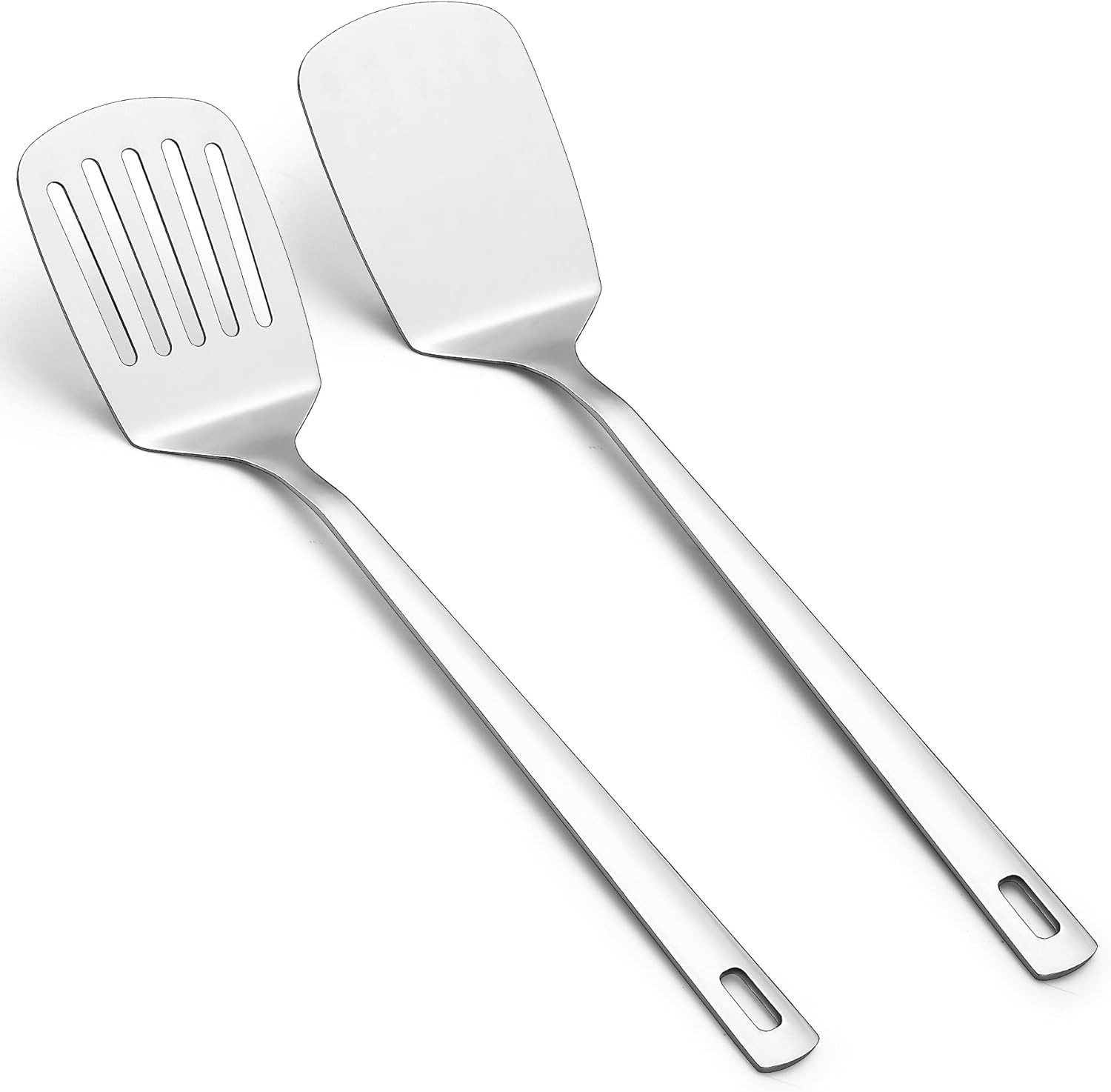Kyraton Stainless Steel Spatulas Set, Silver Slotted Turner, Solid
