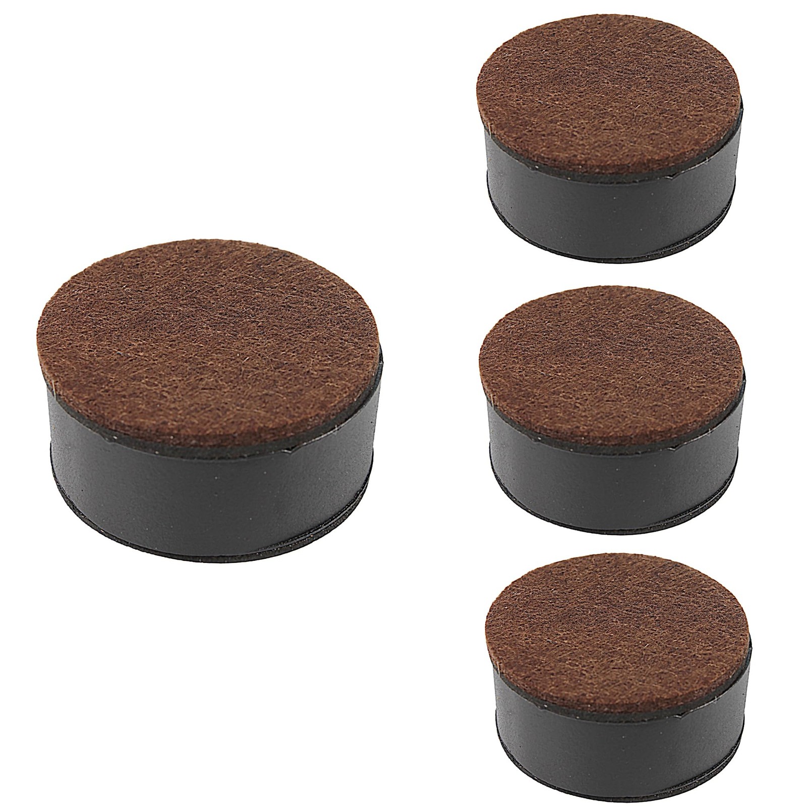 4 PCS 1.2 Inch SelfAdhesive Round Furniture Riser Black Carbon Steel Bed