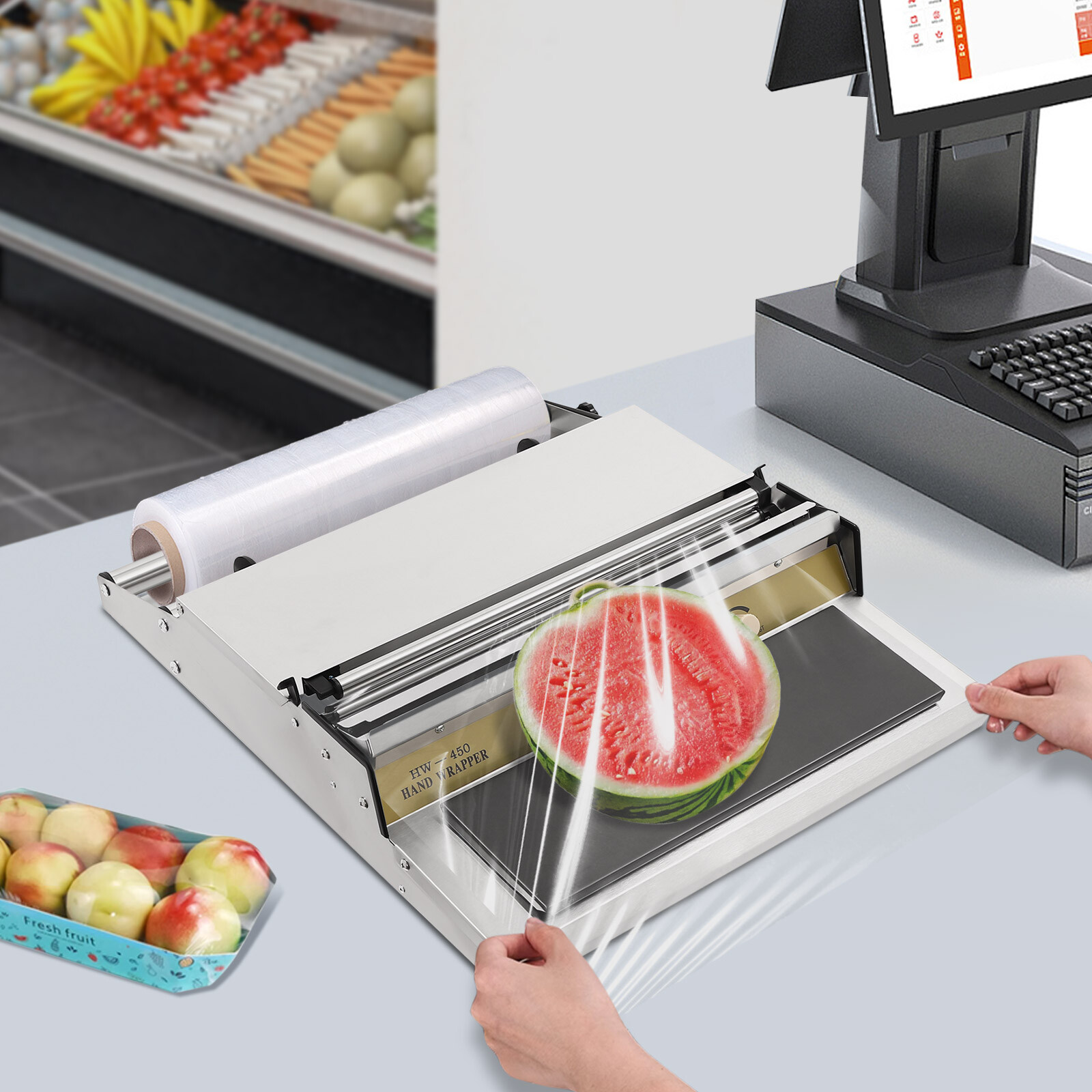 HAND WRAPPING MACHINE, WIDTH FILM WRAPPER, WRAPPING MACHINE FOR FOOD PACKAGING