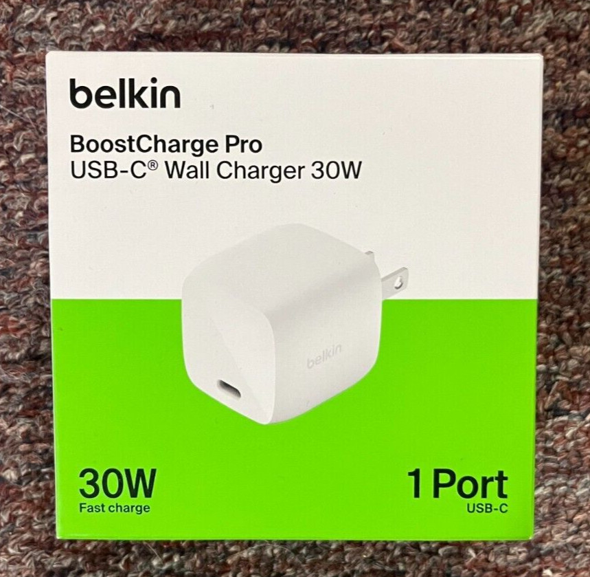 Belkin BoostCharge USB-C 30W GaN Wall Charger   (New)