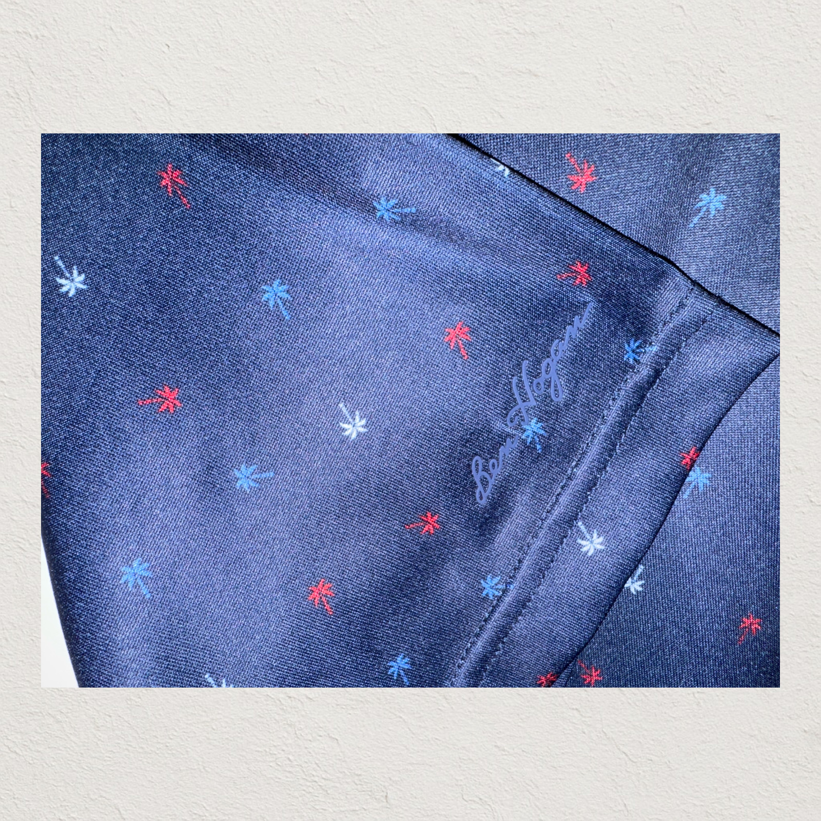 Ben Hogan Performance Polo 2XL Navy W Palm Trees 3 Button Polo