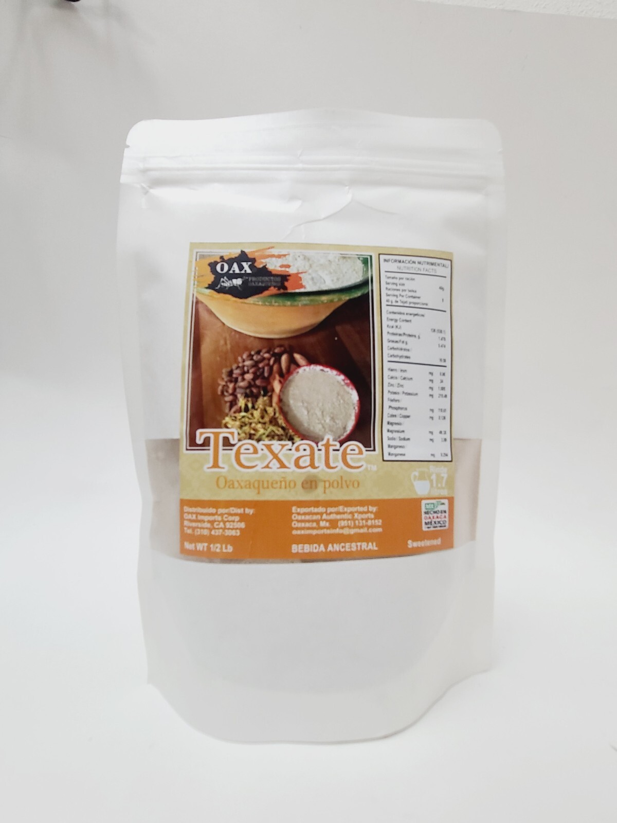 Tejate en polvo bebida tradicional de OAXACA / Tejate Powder 1/2 lb