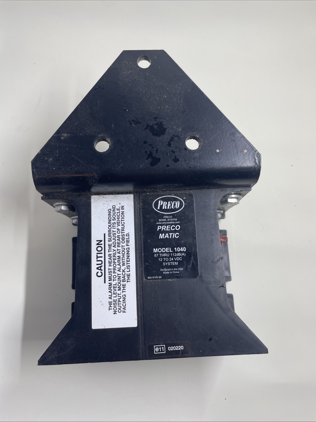 Preco Model 1040 Preco-Matic Self Adjusting Backup Alarm 12-24 VDC, 87-112dB(A)