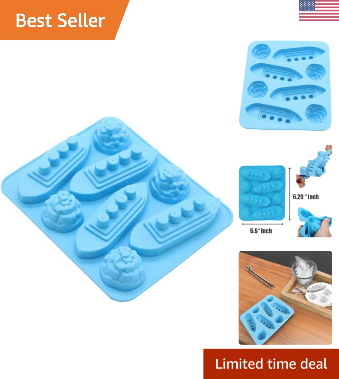 Novelty Titanic Ship Ice Cube Mold - Food Safe Silicone, Perfect for Parties