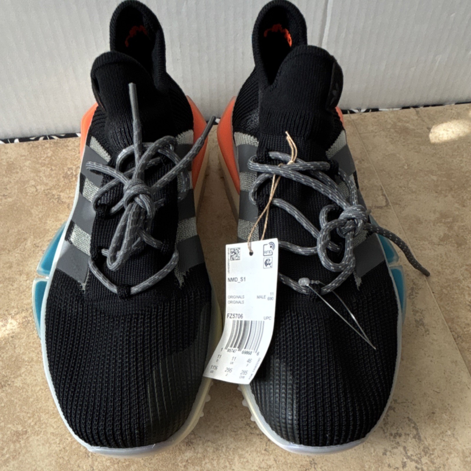 adidas NMD_S1 Originals Men's Running Shoes Black Textile Lace Up FZ5706 Sz 11.5