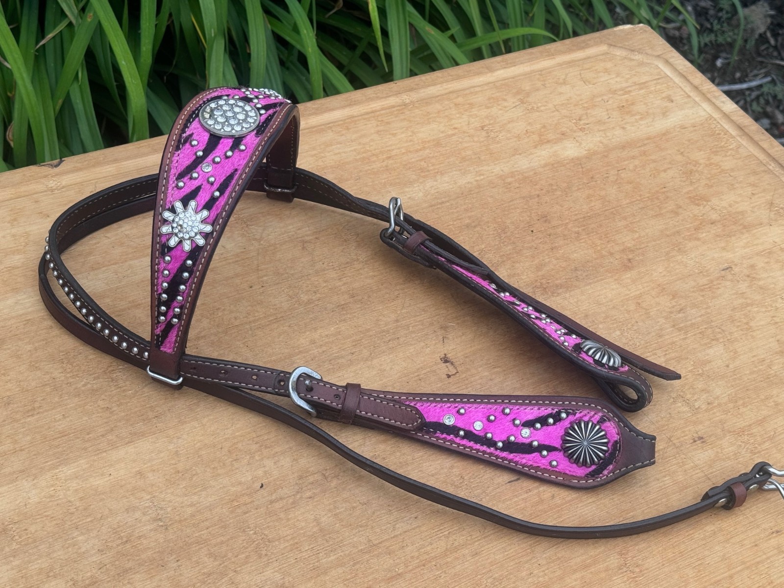 Lovely Western Horse Headstall ~ Pink & Jewels