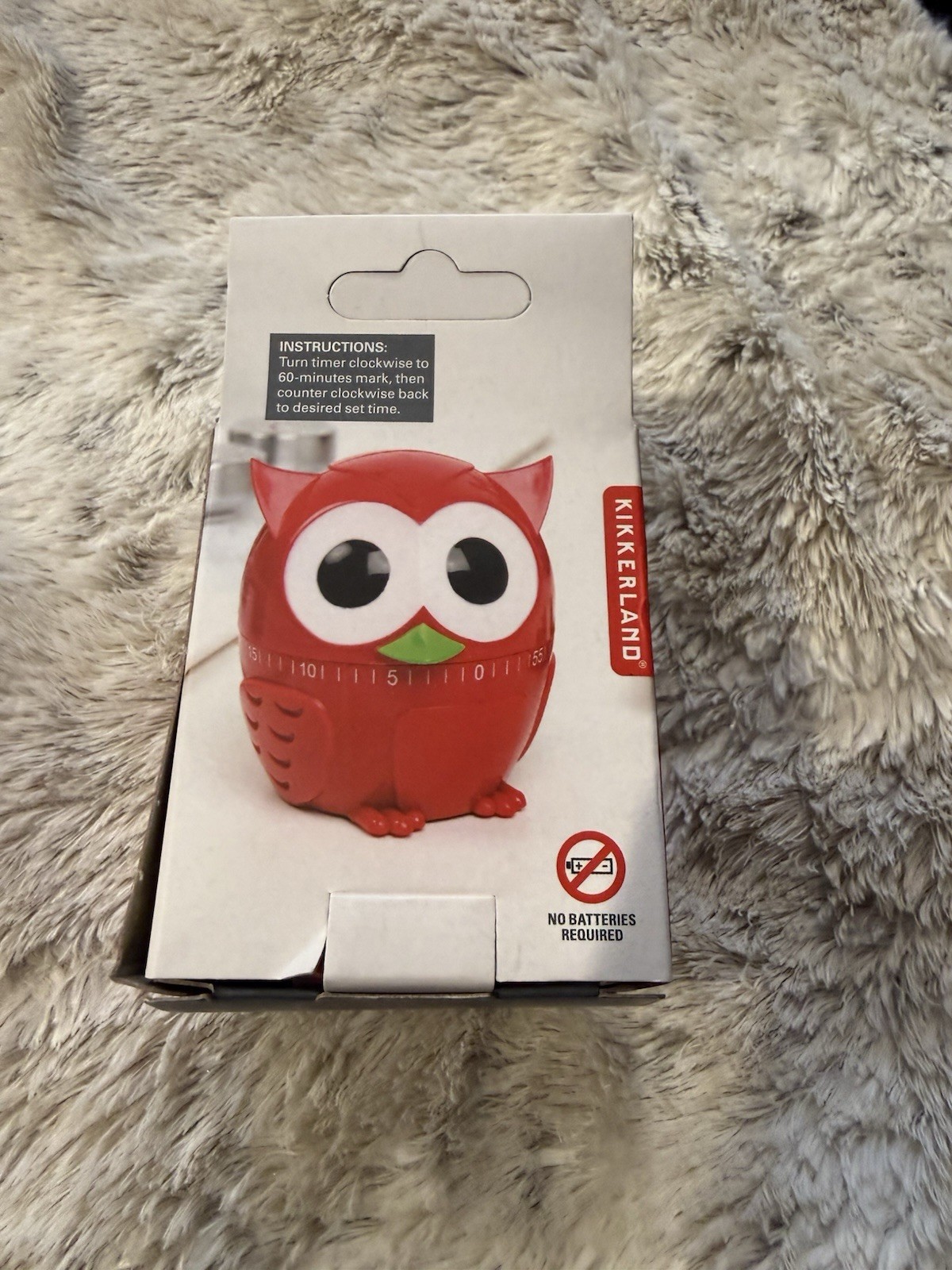 Kikkerland Red Owlet Kitchen Timer