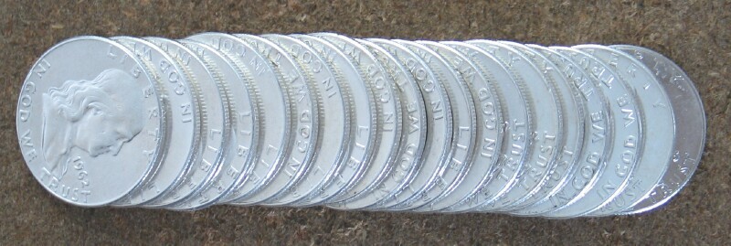 ORIGINAL ROLL 1962-P   FRANKLIN  HALVES.. CH/GEM BU (2 ROLLS AVAILABLE)