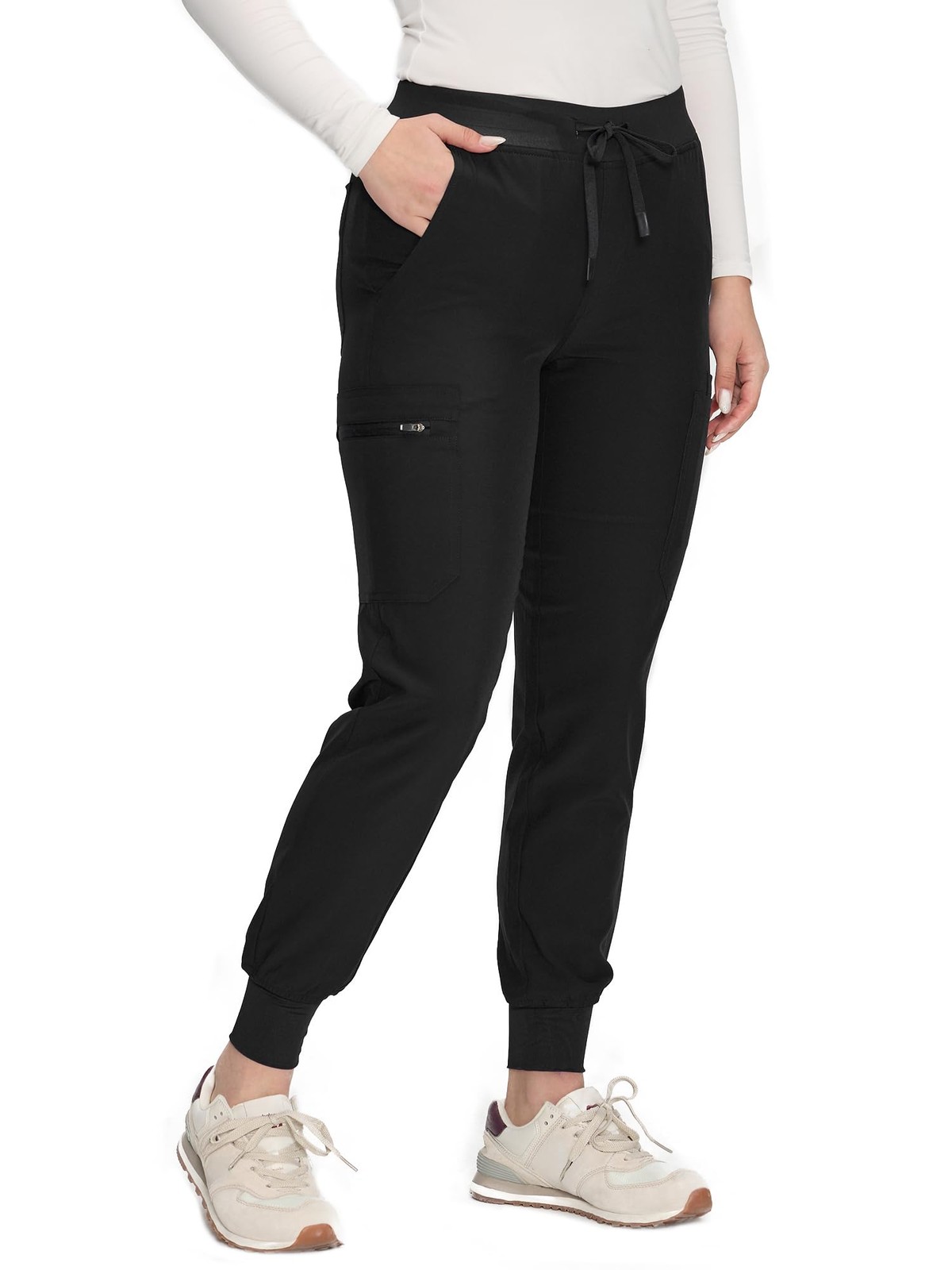 Scrub Pants for Women - Cargo Pants Scrubs with 7 Pockets,Soft Stretch,Black,M