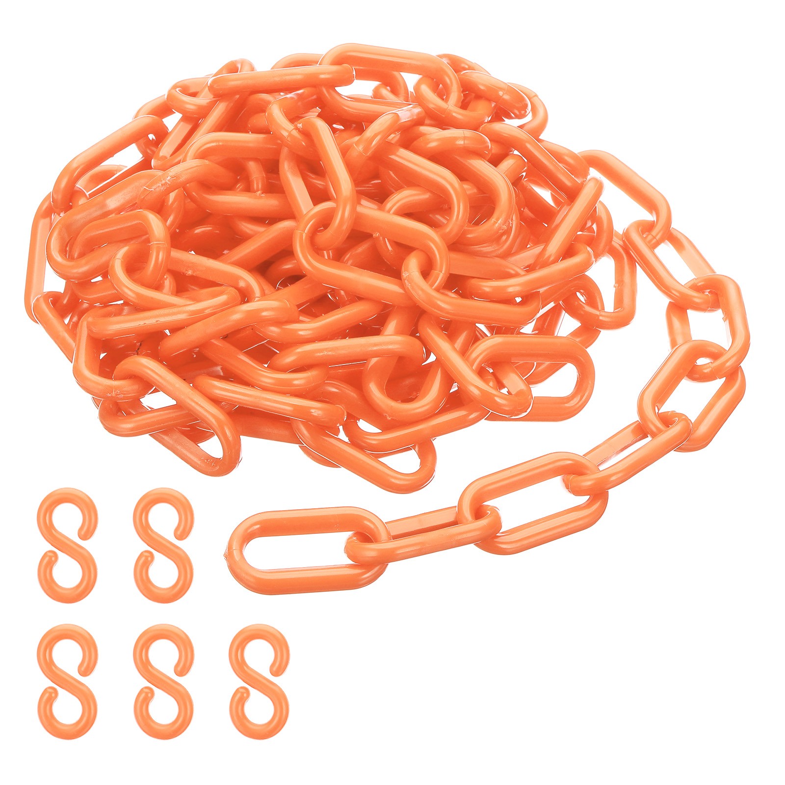 Plastic Chain Links 10 Foot Safety Chains Orange Chains Barriers 6mm