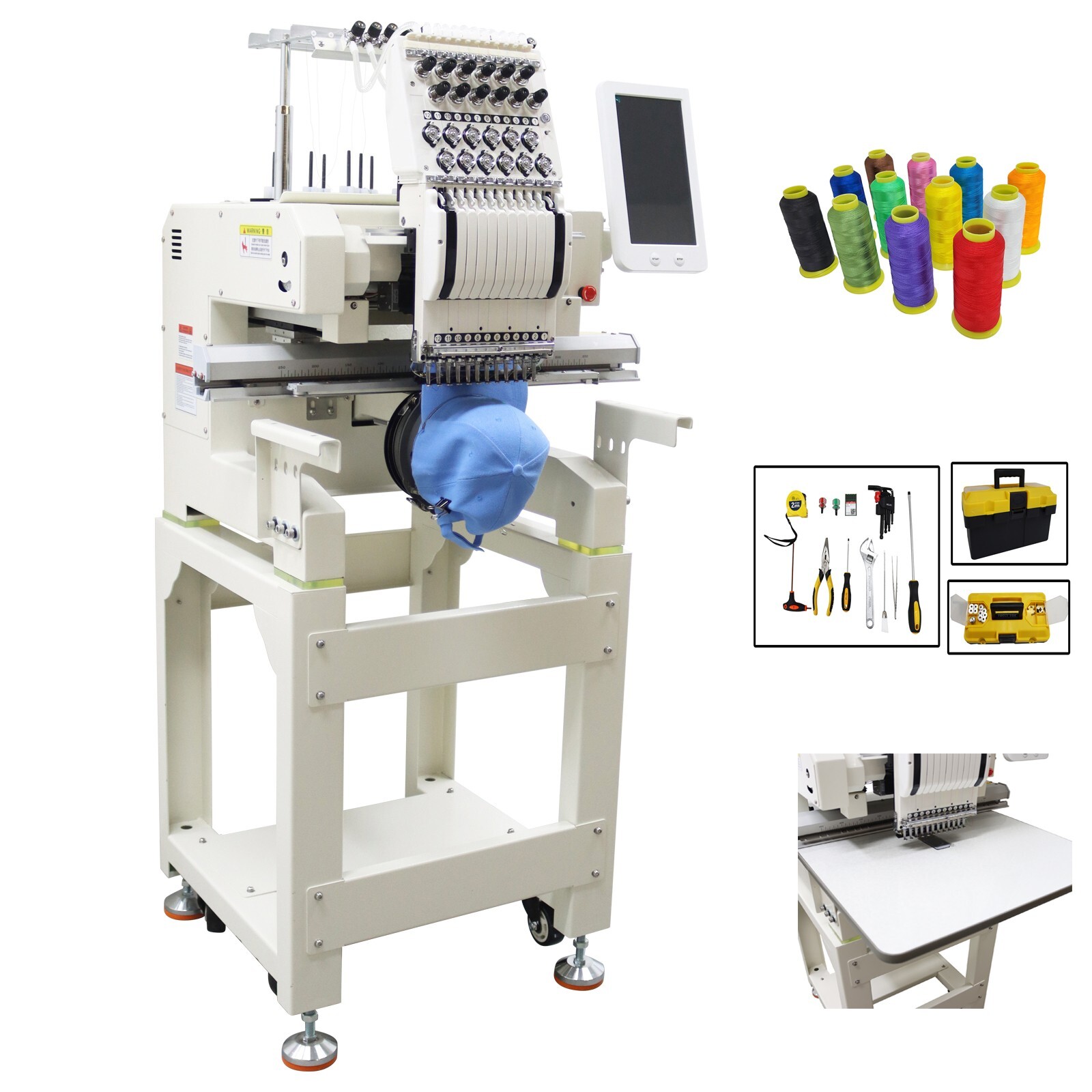 12 Needles Automatic Embroidery Machine Single Head DIY Embroidery 210*450mm DST