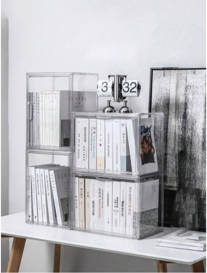 Clear Dustproof Storage Case Transparent Model Book Tool Organizer Box