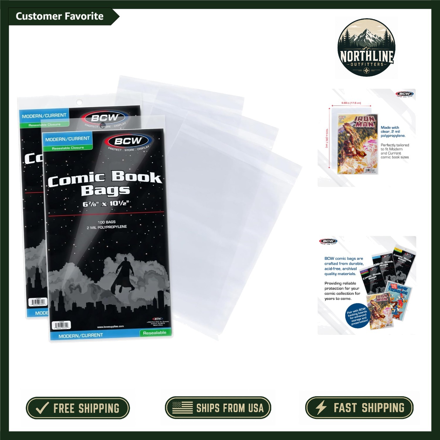 Optimal Dimension 200 ct Resealable Comic Bags for Current Issues Protection