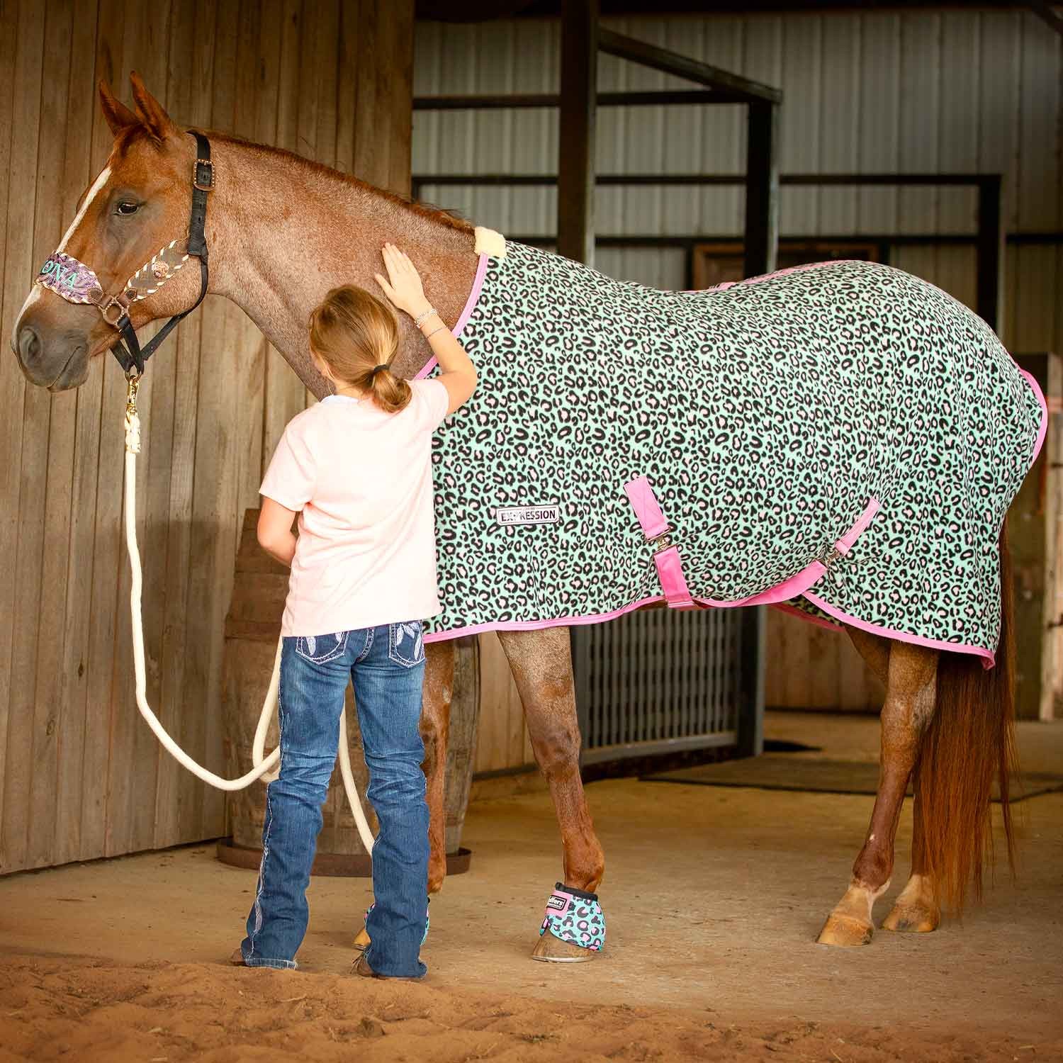 Jeffers Expression Standard Neck Fleece Cooler, Party Cheetah GAGF3