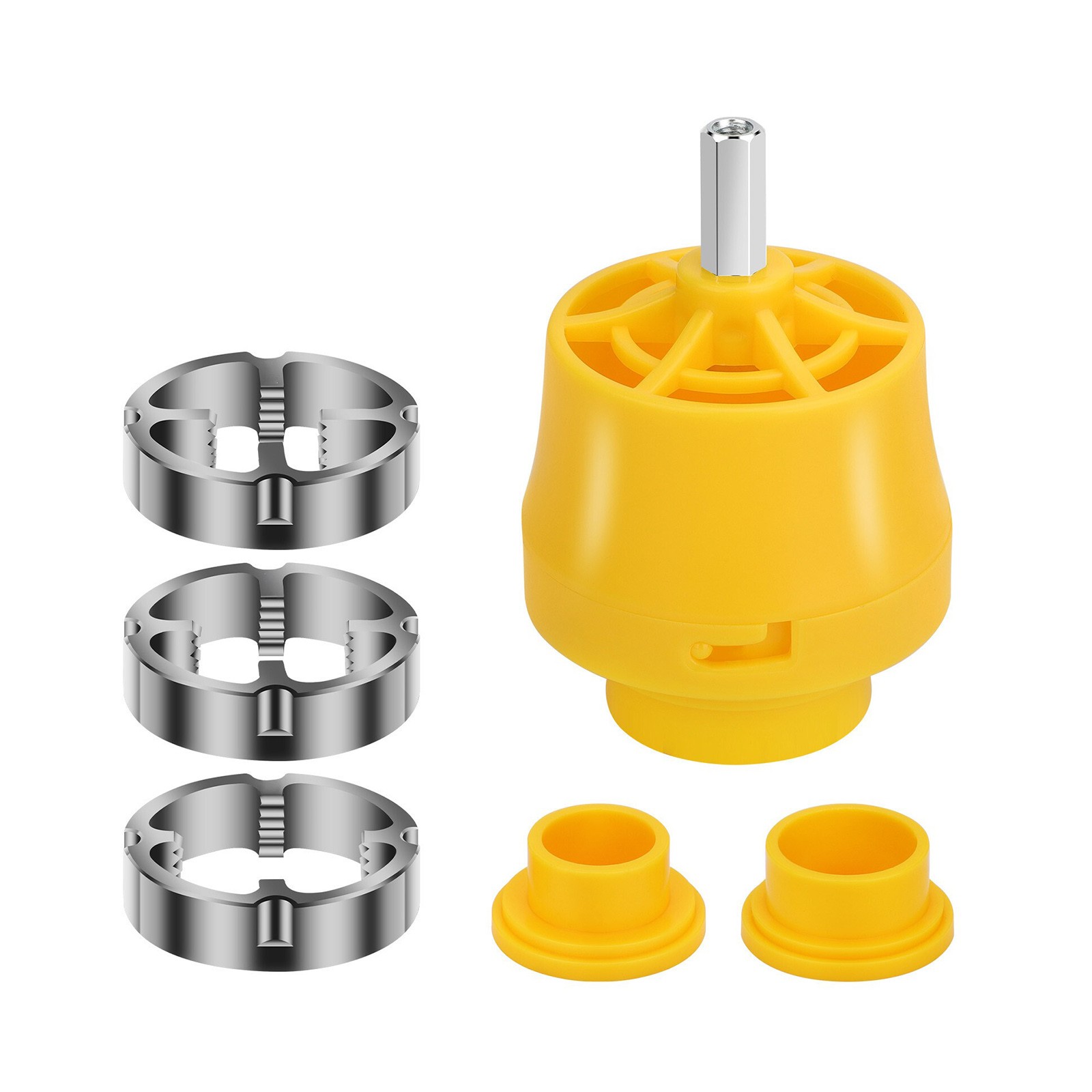 Professional PVC Thread Maker Tool Pipe Threader Plumbing Tool with 3 Dies
