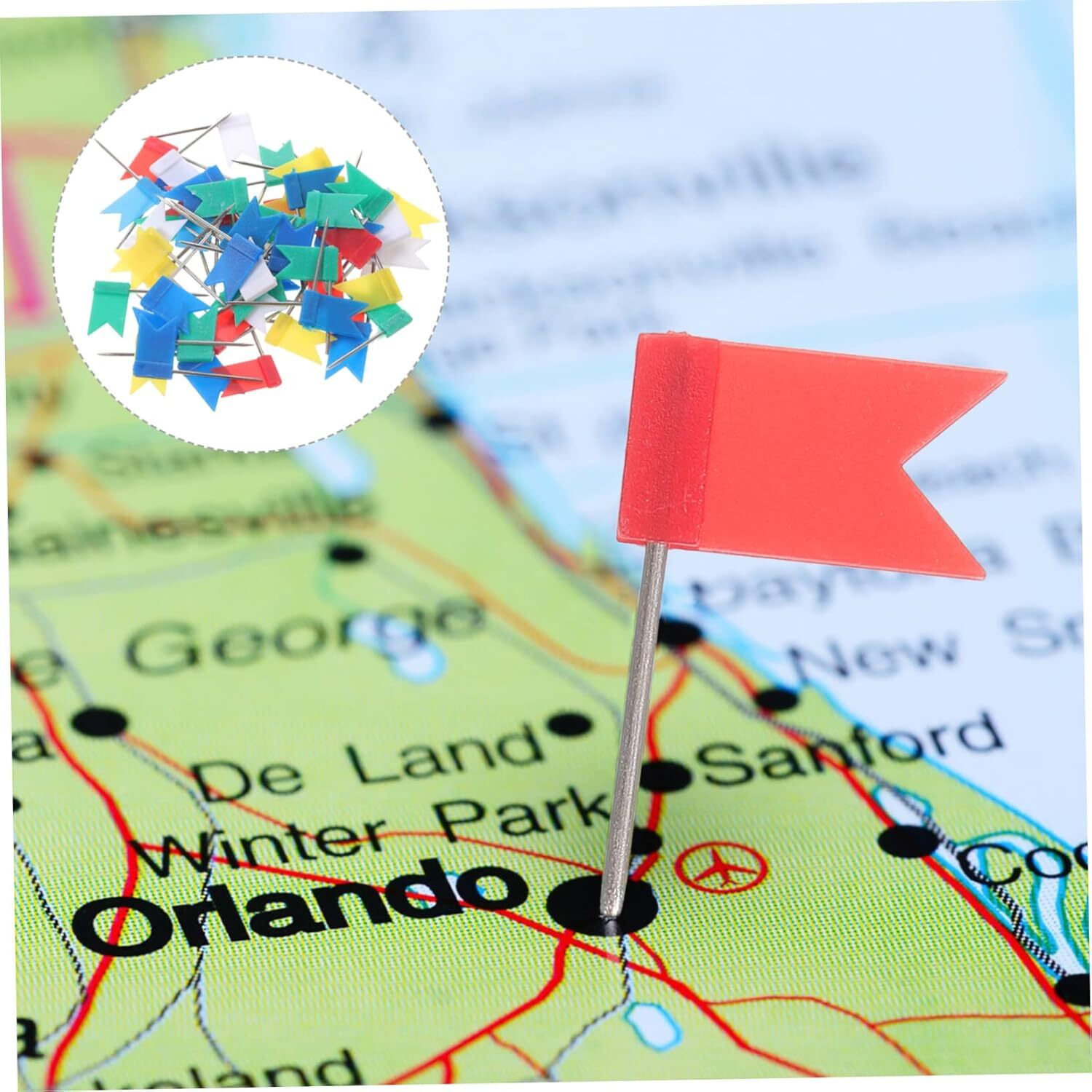 Corkboard Pins Map Office Flag 1000 Pieces Pin