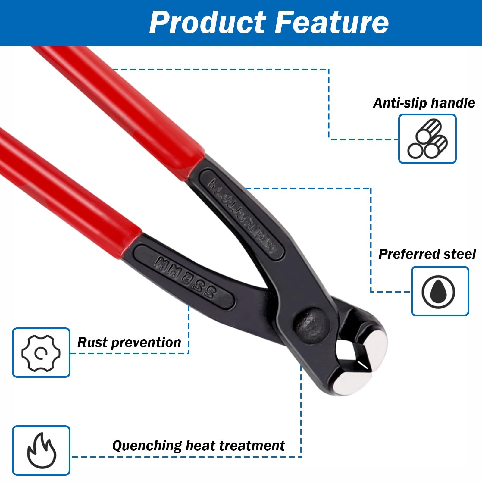 "9"" Ear Clamp Pliers Hose Clamp Crimping Tool Carbon Steel"