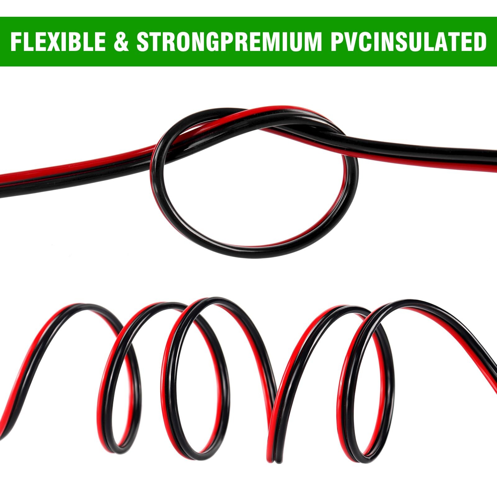 GOSDENG 18 Gauge Wire 100FT, 2 Conductors Electrical Red 18AWG-2C