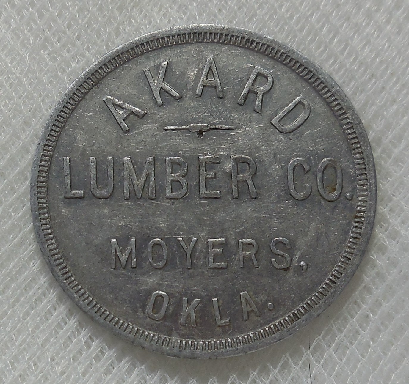 MOYERS OKLAHOMA AKARD LUMBER CO. $1.00 LUMBER SCRIP TOKEN R10