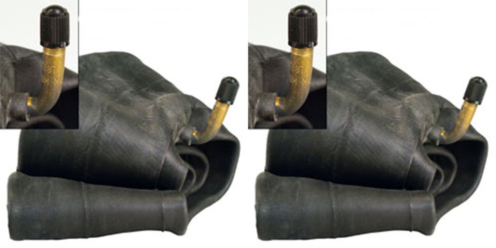 TWO 4.10/3.50-6 410/350-6 4.10-6 3.50-6 Tire Inner Tubes TR-87 Bent Metal Valve