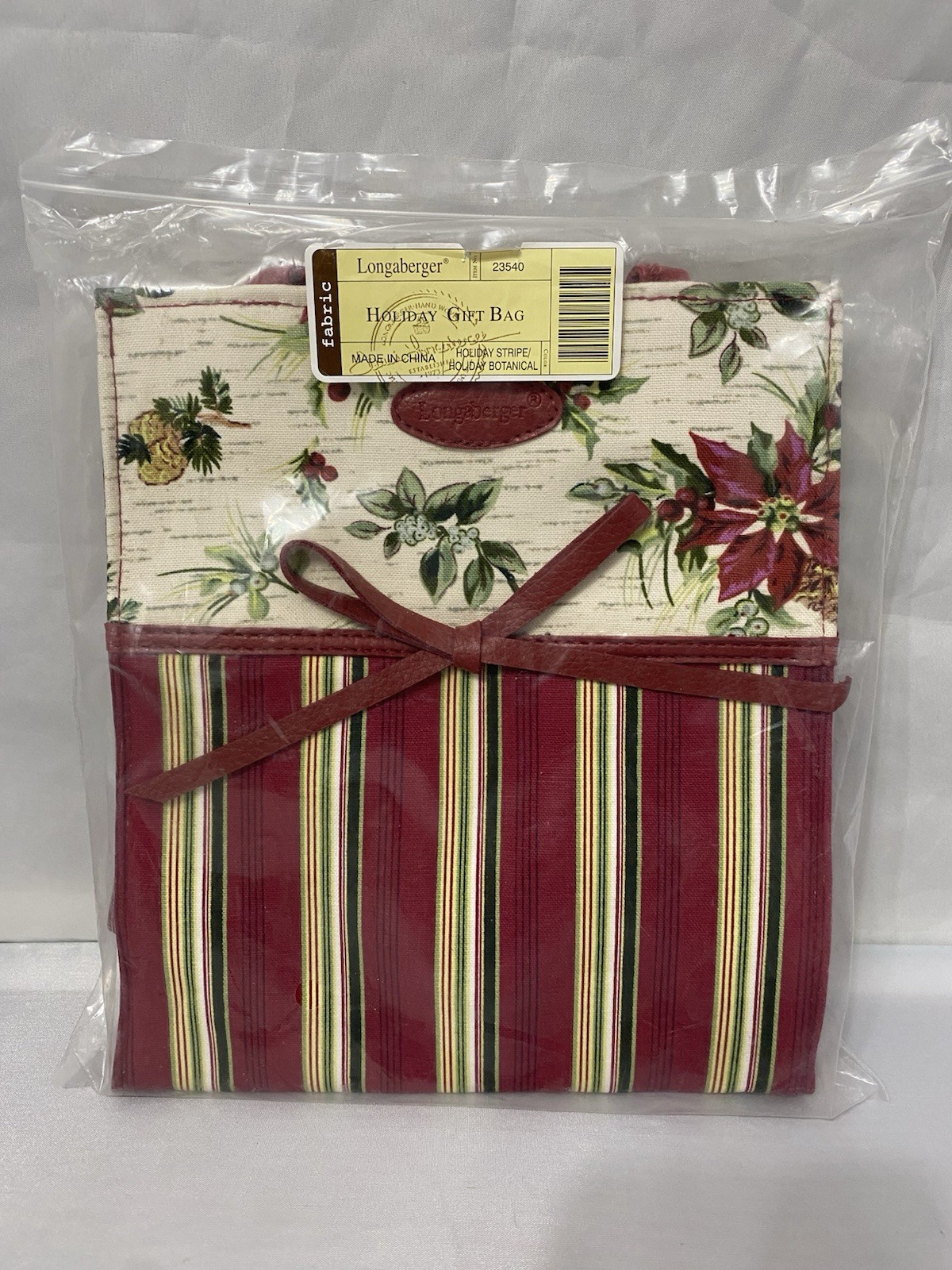 Longaberg Holiday Gift Bag New In Package Christmas Pattern