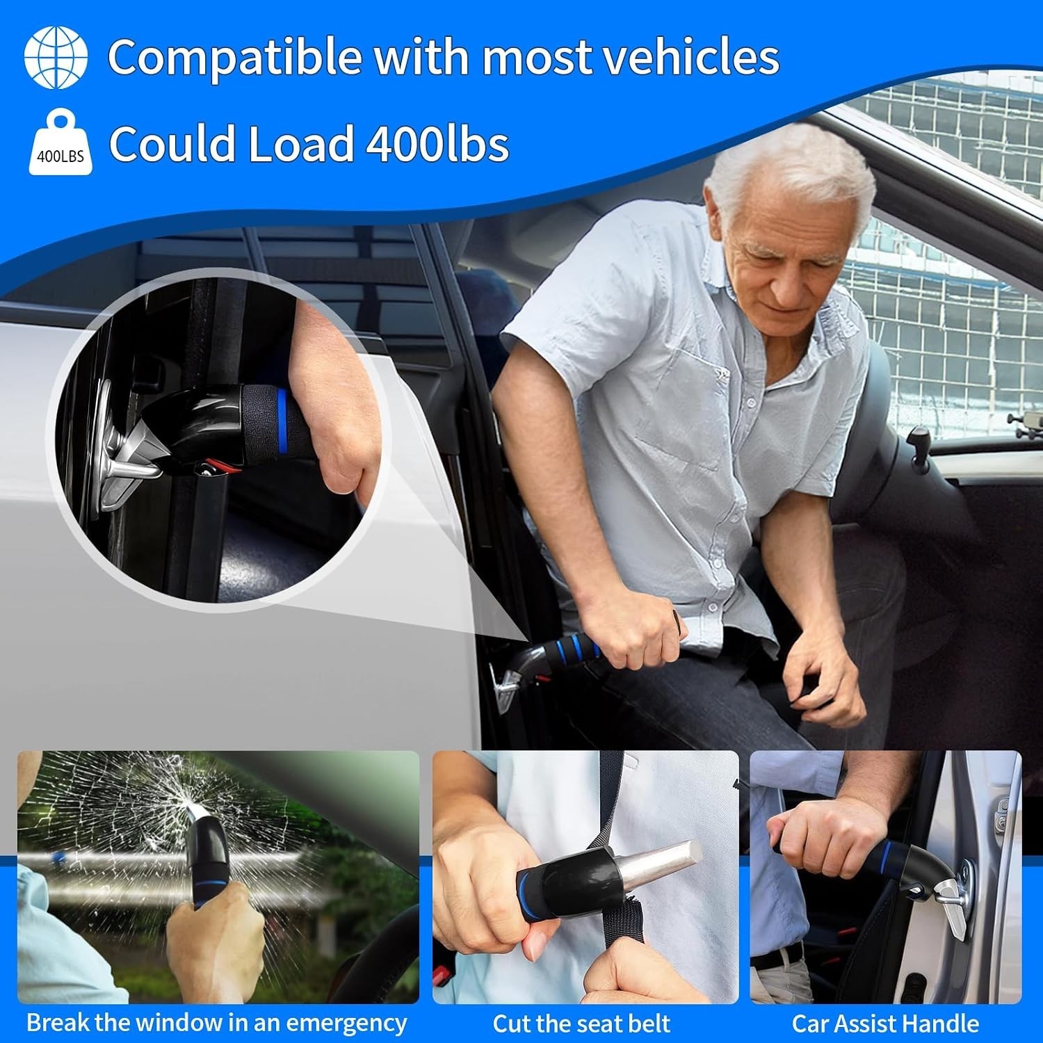 2Pack Car Door Handle for Elderly Car Handle Assist Support Multifunction for...