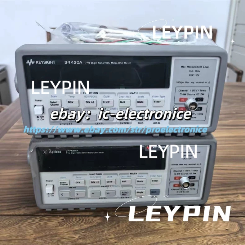 1pc Agilent Keysight 34420A 7 1/2 bit nanovolt/Appearance with cable34012A&ic