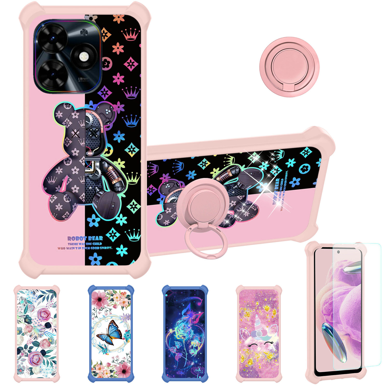 for Tecno Spark Go 2024 Phone Case Cover Glass Screen Protector T1