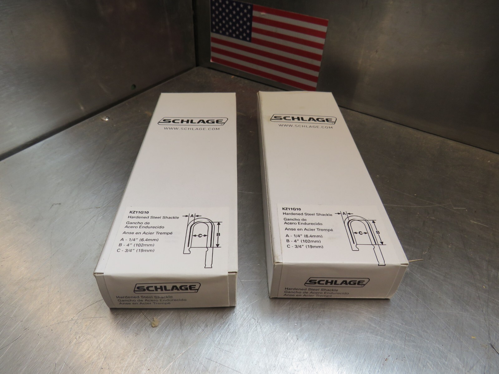 Schlage KZ11G10 Steel Shackle (x2 Boxes of 6 Shackles)