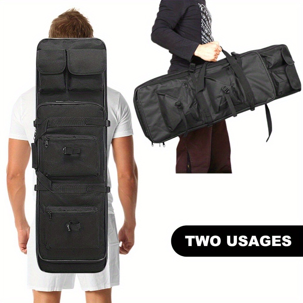 Tactical Outdoor Backpack in Black, 1.2m Gun Case with Dual Shoulder