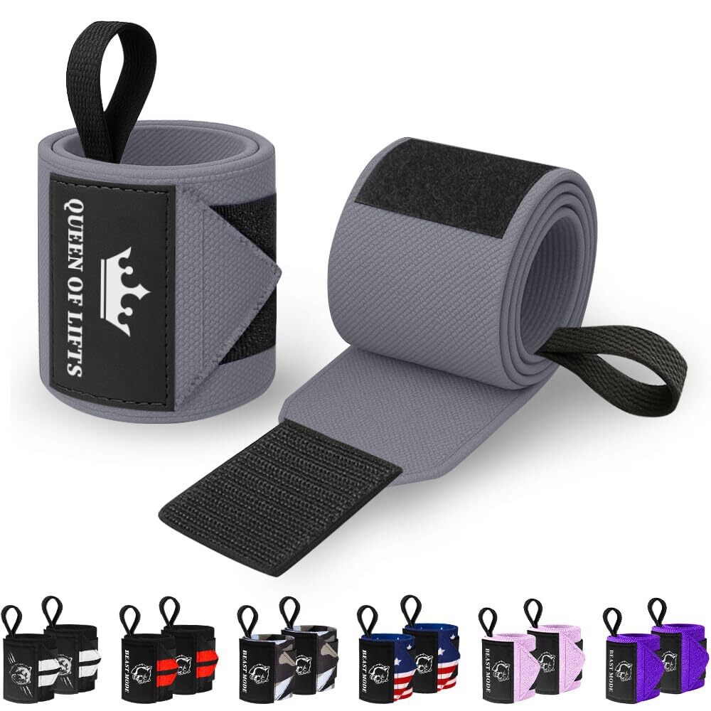 TECEUM Weightlifting Wrist Wraps 12in Gray