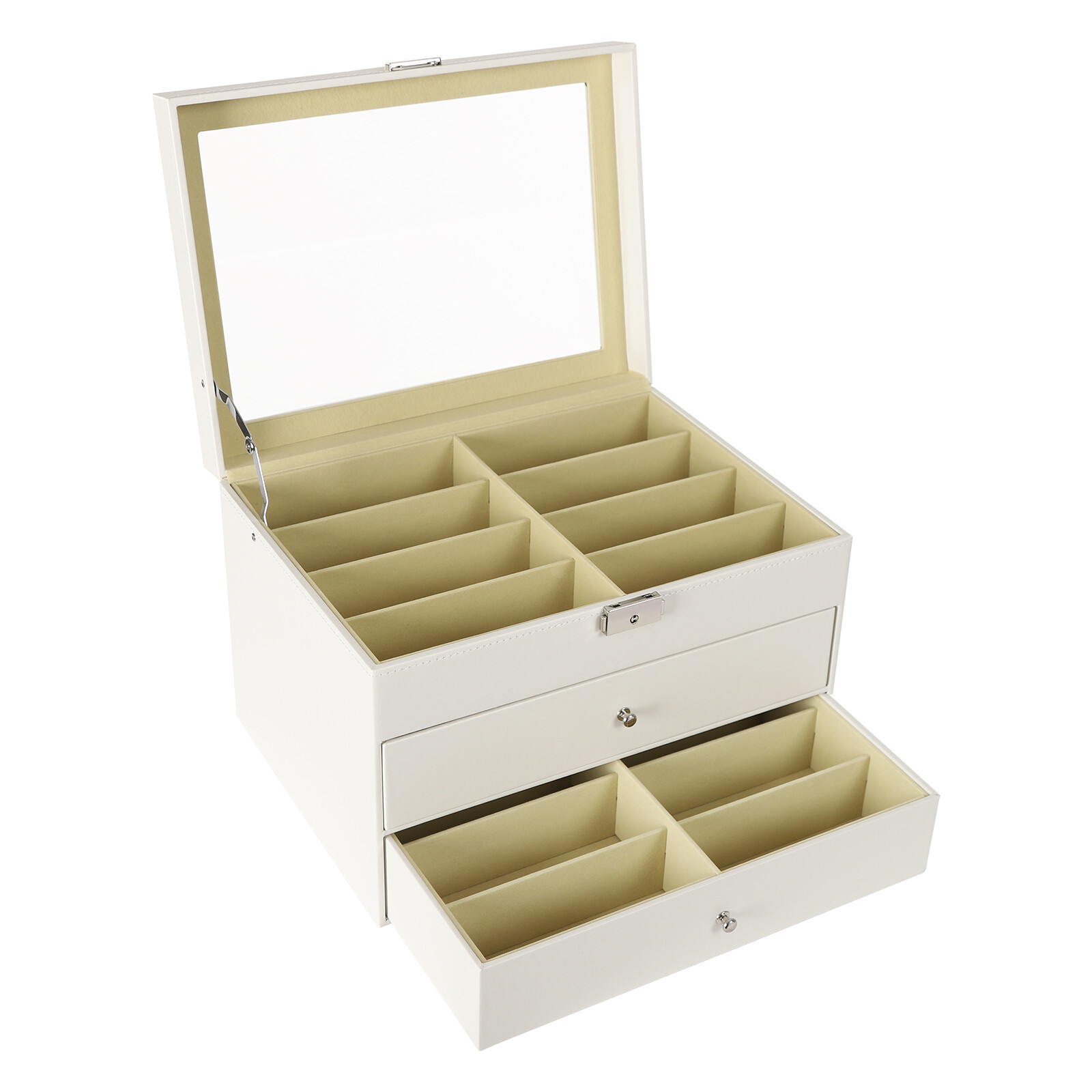 24-Slot Glasses Storage Display Case Organizer For Sunglasses Eyeglass Box